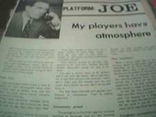 football ephemera 1969 article newcastle manager joe harvey