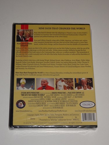 NINE DAYS THAT CHANGED THE WORLD ‘79 DVD BRAND NEW SEALED 2010 POPE JOHN PAUL II - Picture 2 of 3