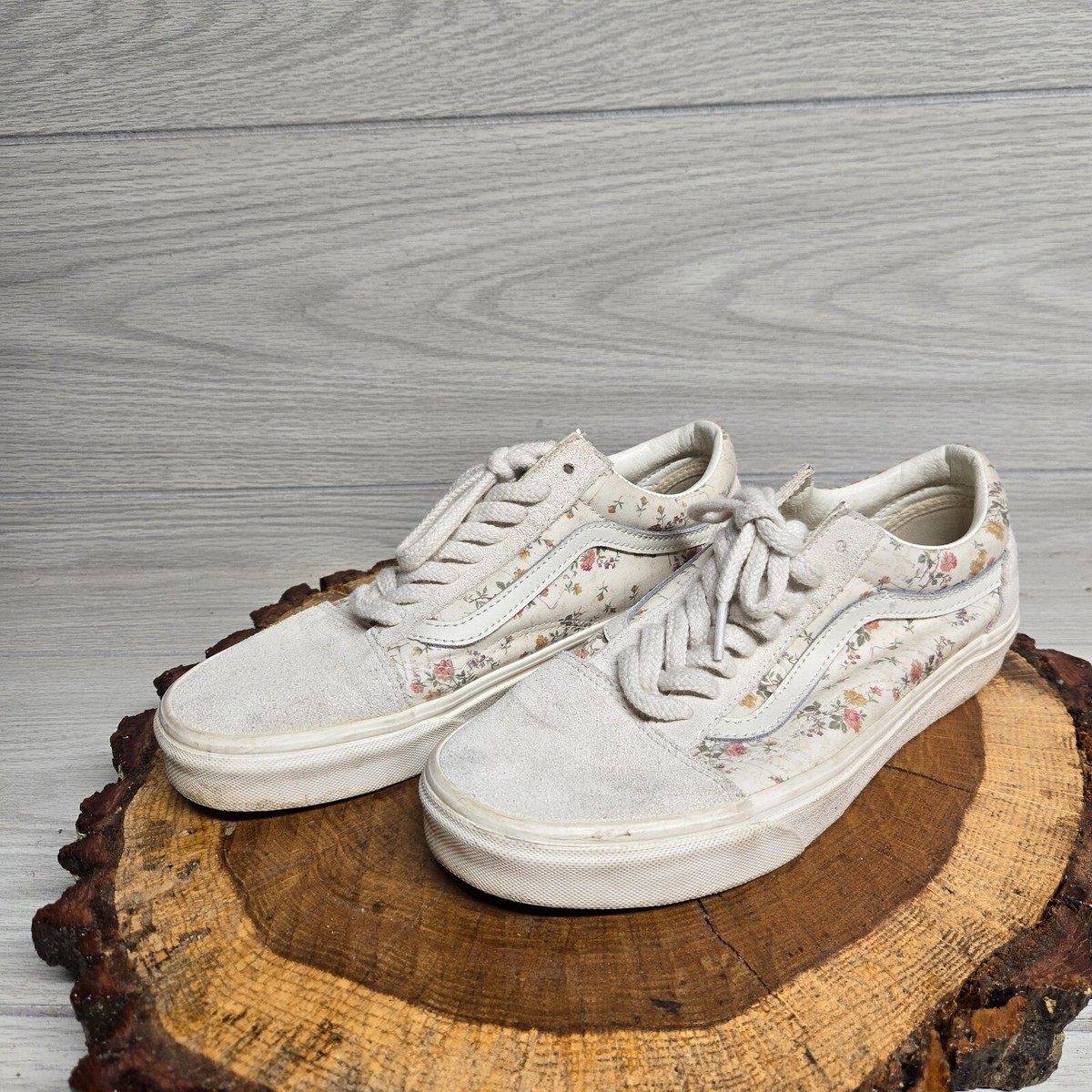 Vans Old Skool Vintage Floral Flowers Style Shoes Adult Women 9.5