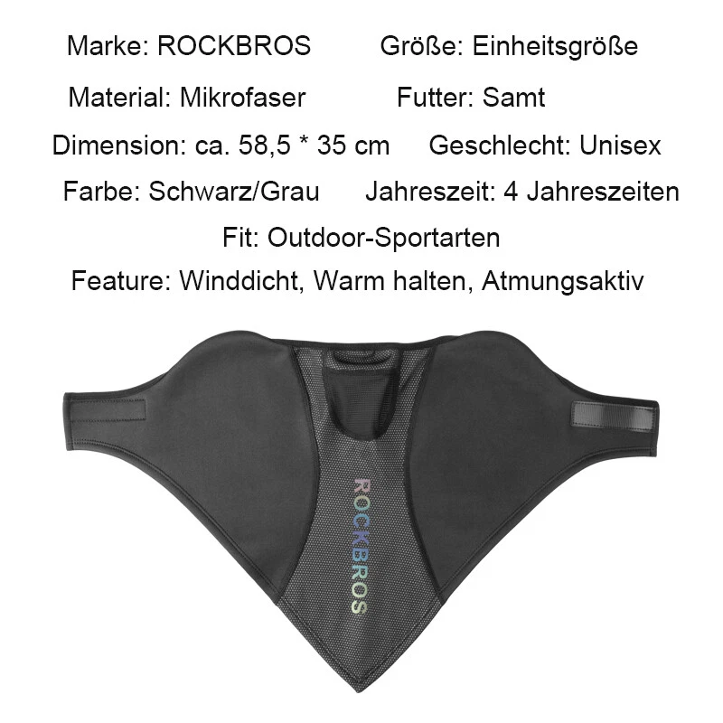 ROCKBROS Halbe Sturmhaube Fahrradmaske Winter Anti-dust Gesichtsmaske Winddicht - Bild 4 von 4