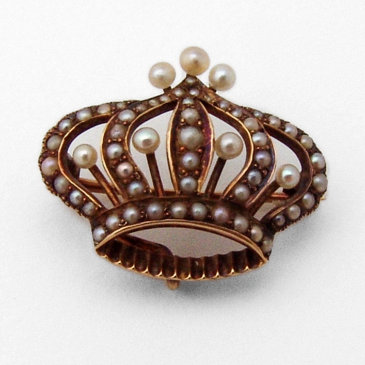 antique crown brooch