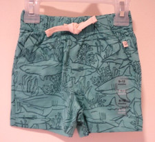 New Baby Gap Shark Cotton Knit Shorts Boy's Size 6-12 Months