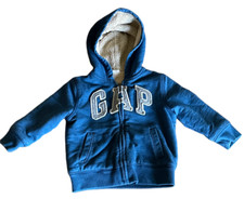 Gap Hoodie Sherpa Lining Full Zip Jacket SZ 2 Years Blue