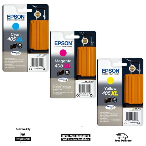 Lote de cartuchos de tinta originales para maleta Epson 405XL/405XXL para WF-4820DWF - Imagen 6 de 9