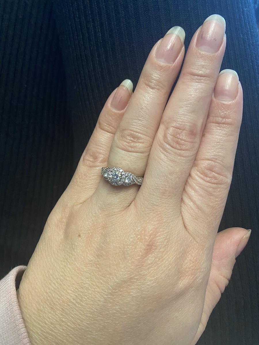 Tolkowsky Engagement Ring 1-1/4 tcw, 14k White Gold, Size