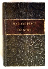 Wooden Decorative Storage Box Faux Book War & Peace LEO TOLSTOY 4.5" x 6.5"