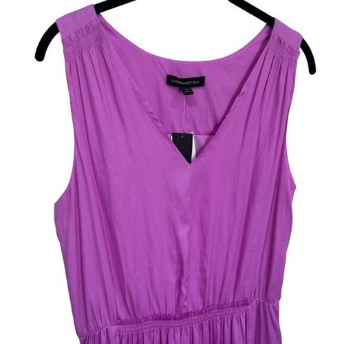 NEW Banana Republic Magenta Shirred Goddess Dress Spring Summer Fairy Garden 10 - Picture 3 of 11