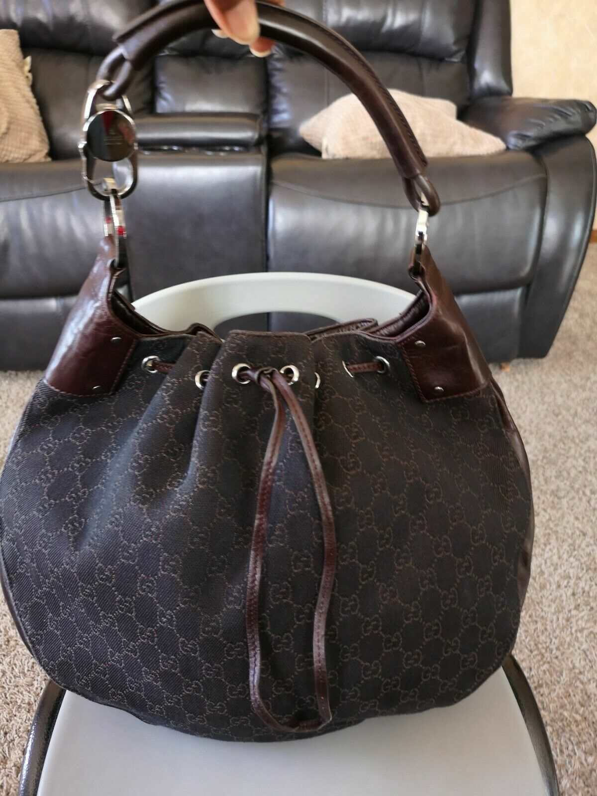 gucci vintage monogram horsebit Gem