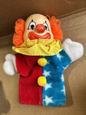 10" vtg 1985 DAKIN YELLOW ORANGE RED CLOWN HAND PUPPET STUFFED ANIMAL PLUSH TOY