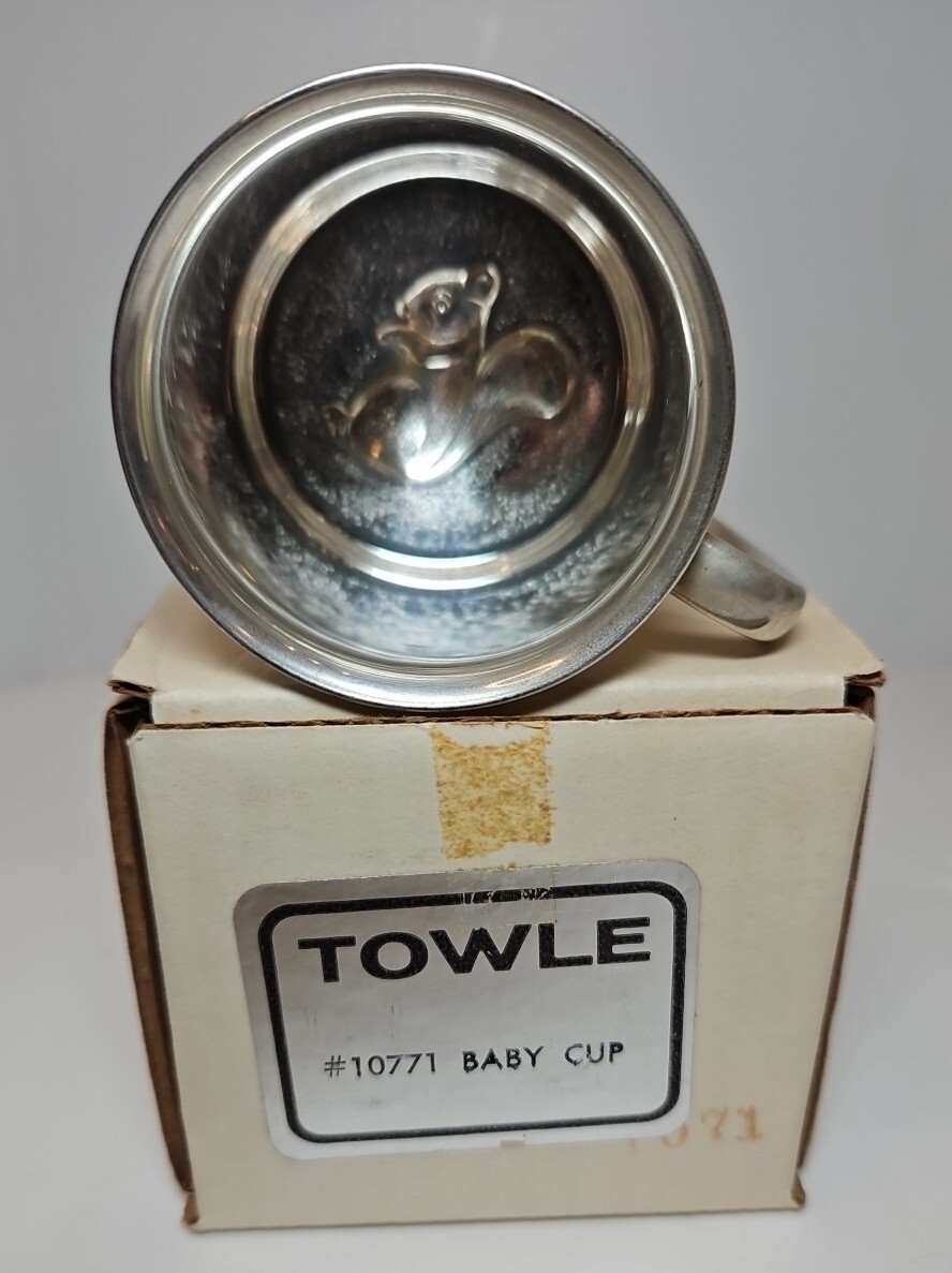 Towle Sterling Silver Baby Cup Monogram "TONY"10771 Squirrel Design