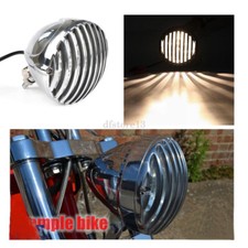 Chrome moto festonnée phare ailettes grill headlight pour Harley Bobber Chopper