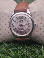 Beautiful Men's HMT Pilot Parashock Mechanical Wind 17J Watch Silver Dial