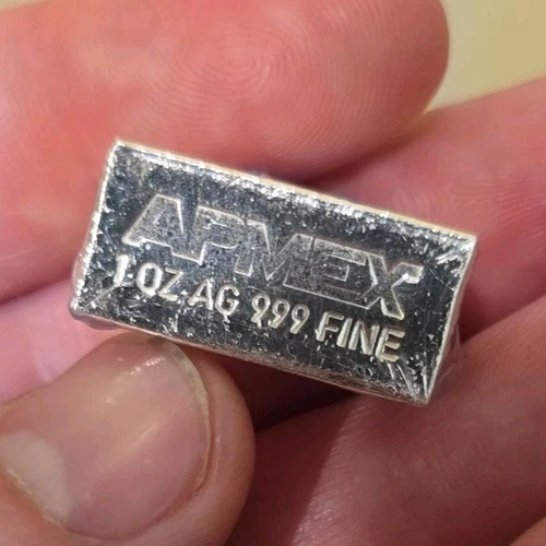 APMEX 1 oz .999 Fine Silver Bar Mini Brick .999 Fineness Bullion