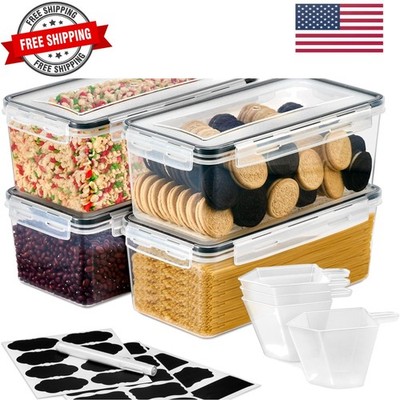 Food Storage Containers - Pack of 4 - Air Tight, Four-Way Snap Lids Keeps Foo...