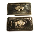 LOT  of 2   1  TROY OUNCE GERMAN SILVER  .999  PURE BARS