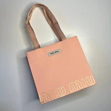 MIU MIU gift bag small shopping bag pink textured holiday gift paper bag