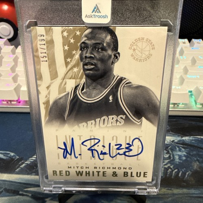#ad 2012 Panini Intrigue Red White and Blue 180 199 Mitch Richmond #26 Auto HOF 0u0w $44.99
