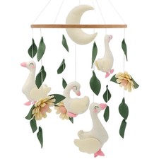 Goose Mobile for Crib Handmade Felt Nursery Decor Crib Mobile Goose for Bassi...