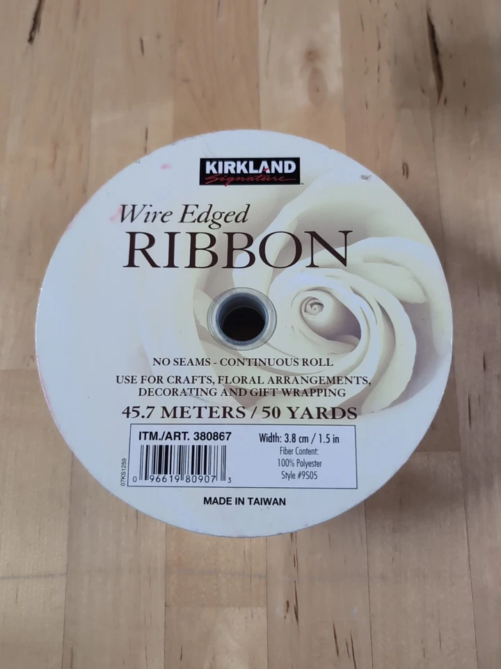 Kirkland Wire Edge Sheer Black W/Pink  Ribbon 1.5" wide x 50 Yards long NEW - Image 2 of 4