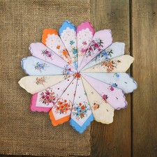 12 Damen Baumwolltaschent&uuml;cher, L&auml;ssige, Weiche Taschent&uuml;cher f&uuml;r Zuhause