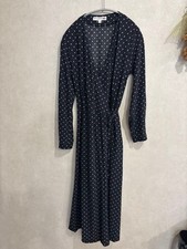 UNIQLO INES DE LA FRESSANGE Floral Wrap Dress M Navy Small Chiffon Easy Care Use