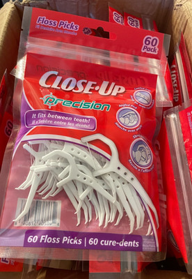 24 NEW CLOSE-UP PRECISION DENTAL FLOSS PICKS 60ct EACH TOOTHPICK