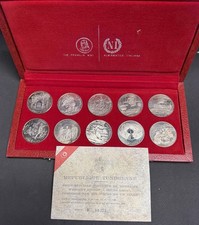 1969 Tunisia Republic 10x Sterling Silver Dinar Coins Set (6 Troy Oz) Bourguiba
