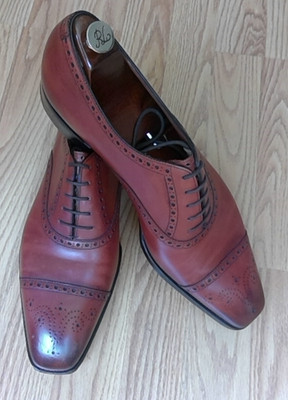 gaziano & girling for paul stuart TG 73 last burgundy oxford men shoes 11 uk