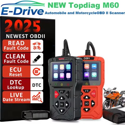 Topdiag M60 OBD2-Scanner für Motorräder Fahrzeugfehlercode lesen OBD2-Scan-Tool