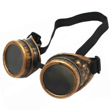 WEICHUAN Vintage Steampunk Goggles Mad 2" diameter lens, Purple Bronze