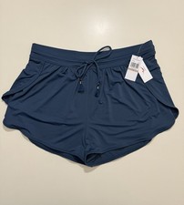 Jantzen Women's Swimsuit Sz 12 Cover-Up Swim Over-Short Blue Azure A596111 NWT