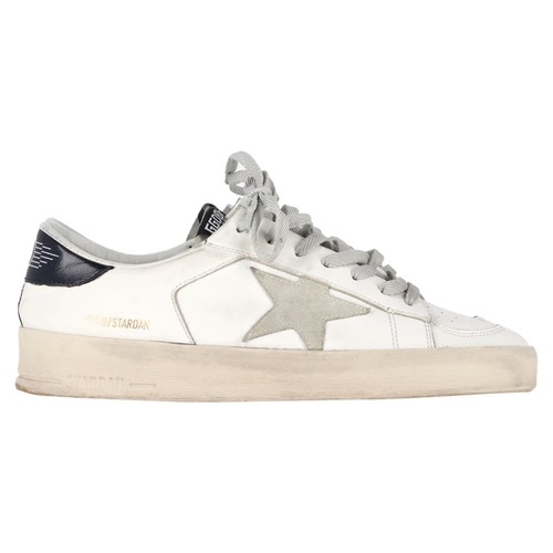 Golden Goose Stardan Sneakers In White Leather Men Ecru Size 41