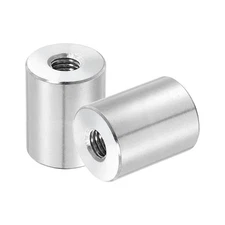 2Pcs 304 Stainless Steel M8x1.25mm Round Coupling Nuts, 0.79x0.98"(ODxH)