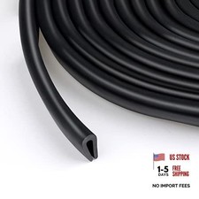 Rubber U Channel Edge Trim, Door Seal Strip, Fits Edge up to 100 Feet Black