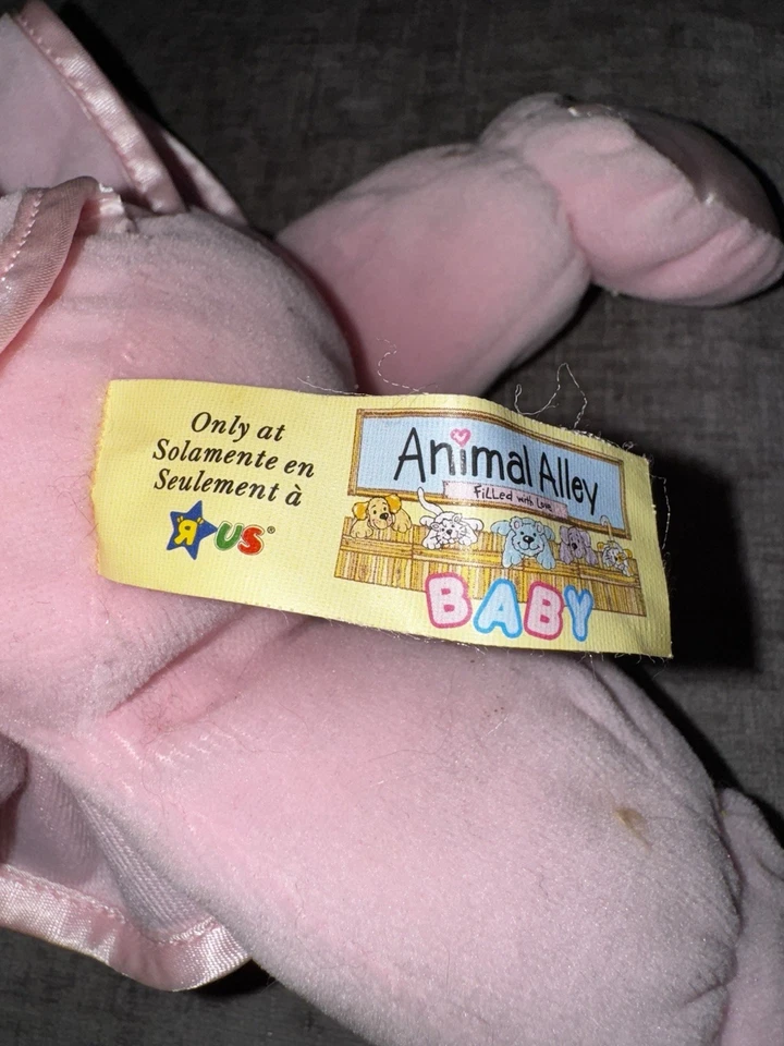 Animal Alley Pink Baby Doll Hat 10” Plush Stuffed Lovey Satin Feet Crinkle Arms - Image 4 of 4