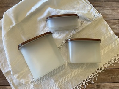 Vintage Tupperware Modular Containers ~ Set of 3 in Brown