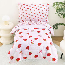 Toddler Bedding Set, 4 Piece Bed-In-A-Bag Toddler Bed Comforter Sets for Girls,
