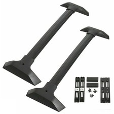 Roof Rack Crossbar Set 2pcs Front Rear Aluminum Nylon Black Matte Traverse