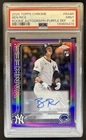 2025 Topps Chrome Ben Rice Rookie Auto RC Refractor Purple #/250 Yankees PSA 9
