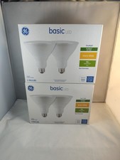 2 Packs 4 Bulbs GE Basic 90W LED Outdoor Wer Rated Floodlight Warm White