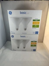 2 Packs 4 Bulbs GE Basic 90W LED  Outdoor Wer Rated Floodlight Warm White 
