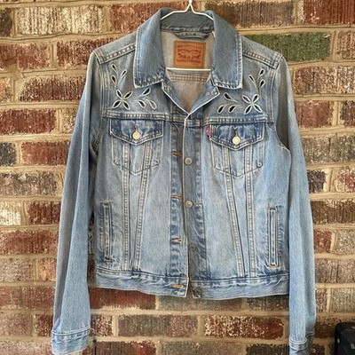 Levi Strauss & Co. Women's Sz L Blue Jean Jacket Button Front Collared Pockets