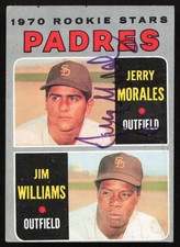 Jerry Morales Signed 1970 Topps Rookie Card #262 San Diego Padres. rookie card picture