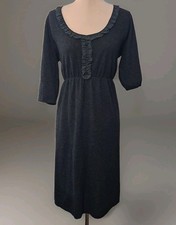 Splendid Urban Outfitters Womens Gray Wool Cashmere Blend Knit Ruffle Dress Sz L