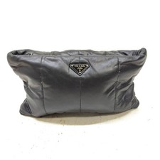 Prada Black Leather Padded Clutch Bag 3658561