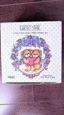 Vintage 1990 Lucy & Me 3 Piece Porcelain Child’s Dinner Set by Enesco New In Box