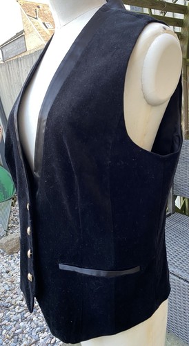 Joe Browns • Black Velvet vintage style , Satin Trim Waistcoat UK 14 - Picture 6 of 10