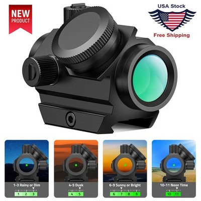 Hunting Compact Motion Awake 3 MOA Green Dot Sight w/ Riser Mount -Rechargeable 