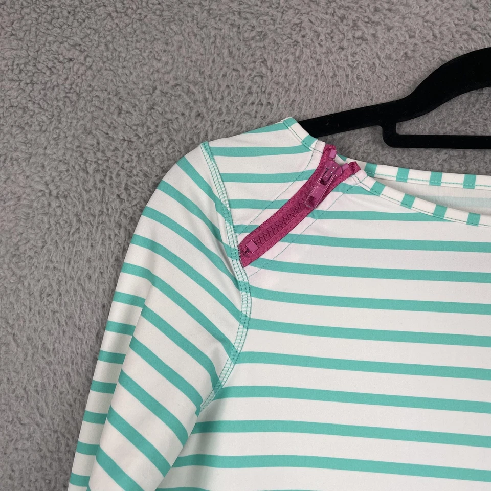 Vestido Cabana Life Feminino Pequeno Listra Branca Aqua Manga Longa Rashguard Zíper - Imagem 4 de 4