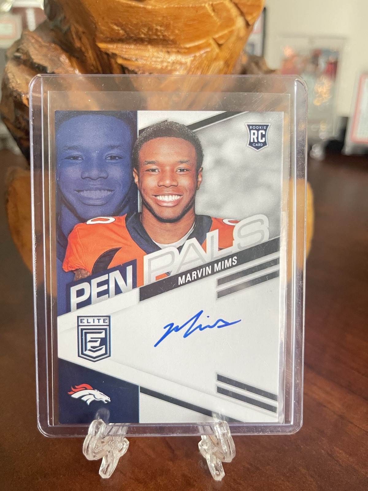 2023 Panini Donruss Elite - Pen Pals #PPMMI Marvin Mims Blue Ink Auto On Card RC